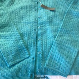 NWT - Cashmere cardigan sweater - Aqua